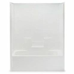 Flash Sale 🔥 Aquatic Industries Everyday 60 x 17 in. Right-Hand Smooth Tile Tub and Shower in White 🤩