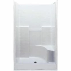 Outlet 👍 Aquatic Industries Everyday 34-7/8 x 48 x 76 in. Alcove Shower Unit in White 🔔