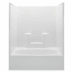 New 💯 Aquatic Industries Everyday 60 x 41 in. Left-Hand Oval Tile Tub and Shower in White 👏