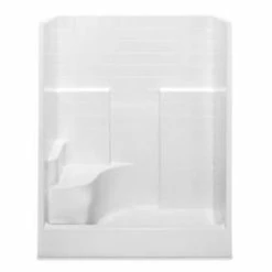 Hot Sale 🔥 Aquatic Industries Everyday 35 x 60 x 76 in. Alcove Shower Unit in White 😀
