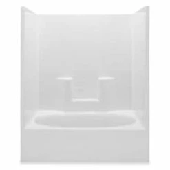 Best Sale ⭐ Aquatic Industries Everyday 60 x 37-1/4 in. Tub & Shower Unit with Left Drain in White 😉