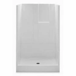Best deal ✔️ Aquatic Industries Remodeline Sectionals 35-1/4 x 48 x 74 in. Alcove Shower Unit in White ⌛