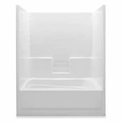 Best Sale 👍 Aquatic Industries Everyday 60 x 43-1/4 in. Tub & Shower with Left Drain in White 🛒