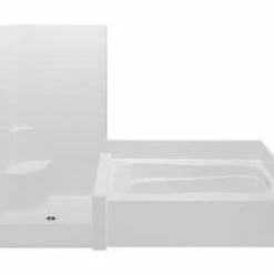 Brand new ❤️ Aquatic Industries Darsey 114 x 43-1/4 in. Tub & Shower Unit with Right Drain in White 👍