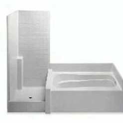 Budget ⌛ Aquatic Industries Darsey 114 x 43-1/4 in. Tub & Shower Unit with Right Drain in White 💯