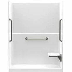Best Sale ✨ Aquatic Industries FreedomLine 35 x 60 x 78 in. Alcove Shower Unit in White 😀