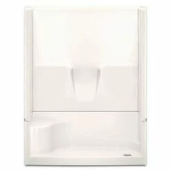 Cheapest 🔔 Aquatic Industries Everyday 60 x 34 in. Gelcoat Fiberglass Reinforced Plastic with Left Drain and Seat 4-Piece in Biscuit 💯