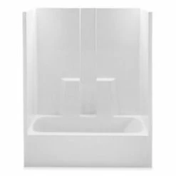 Outlet ❤️ Aquatic Industries Everyday 33-1/4 x 60 in. Tub and Shower with Right Hand Drain in White 😍