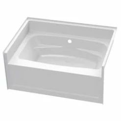 Best Pirce 🔔 Aquatic Industries Everyday 60 x 43-1/4 in. Soaker Alcove Bathtub Center Drain in White 😍