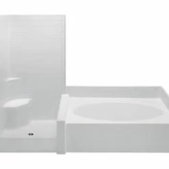 Brand new 🔔 Aquatic Industries Darsey 102 x 43-1/4 in. Tub & Shower with Left Drain in White 🤩