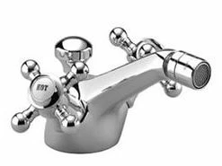 Best deal ❤️ Dornbracht USA Madison 1.8 gpm 1-Hole Deck Horizontal Mount Bidet Faucet with Pop-Up Assembly and Double Cross Handle in Matte Platinum 🧨