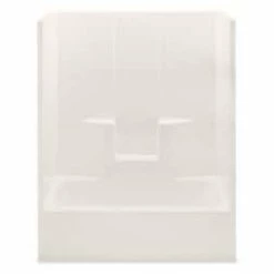 Flash Sale 🛒 Aquatic Industries Everyday 60 x 33-1/4 in. Tub & Shower Unit with Left Drain in Biscuit 🌟