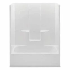 Hot Sale 🎉 Aquatic Industries Everyday 60 x 15 in. Right-Hand Drain Tub & Shower Unit in White ⭐