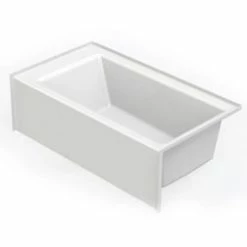 Outlet 😉 Aquatic Industries Everyday 60 x 33-1/4 in. Soaker Alcove Bathtub with Left Drain in White ⭐