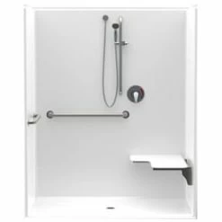 Hot Sale 🧨 Aquatic Industries FreedomLine 36-1/4 x 62 x 77-1/4 in. Alcove Shower Unit in White 🌟